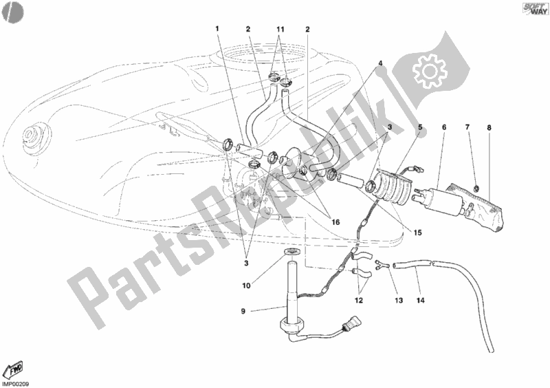 Toutes les pièces pour le Pompe à Essence du Ducati Supersport 1000 SS 2004